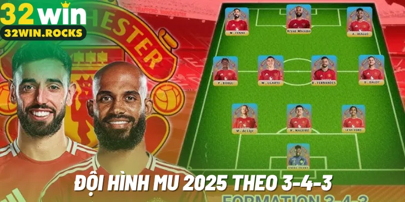 Đội hình MU 2025 theo 3-4-3