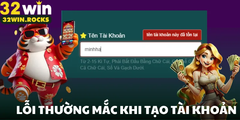 Lỗi thường mắc khi tạo tài khoản