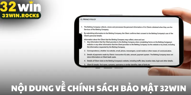 Nội dung về chính sách bảo mật
